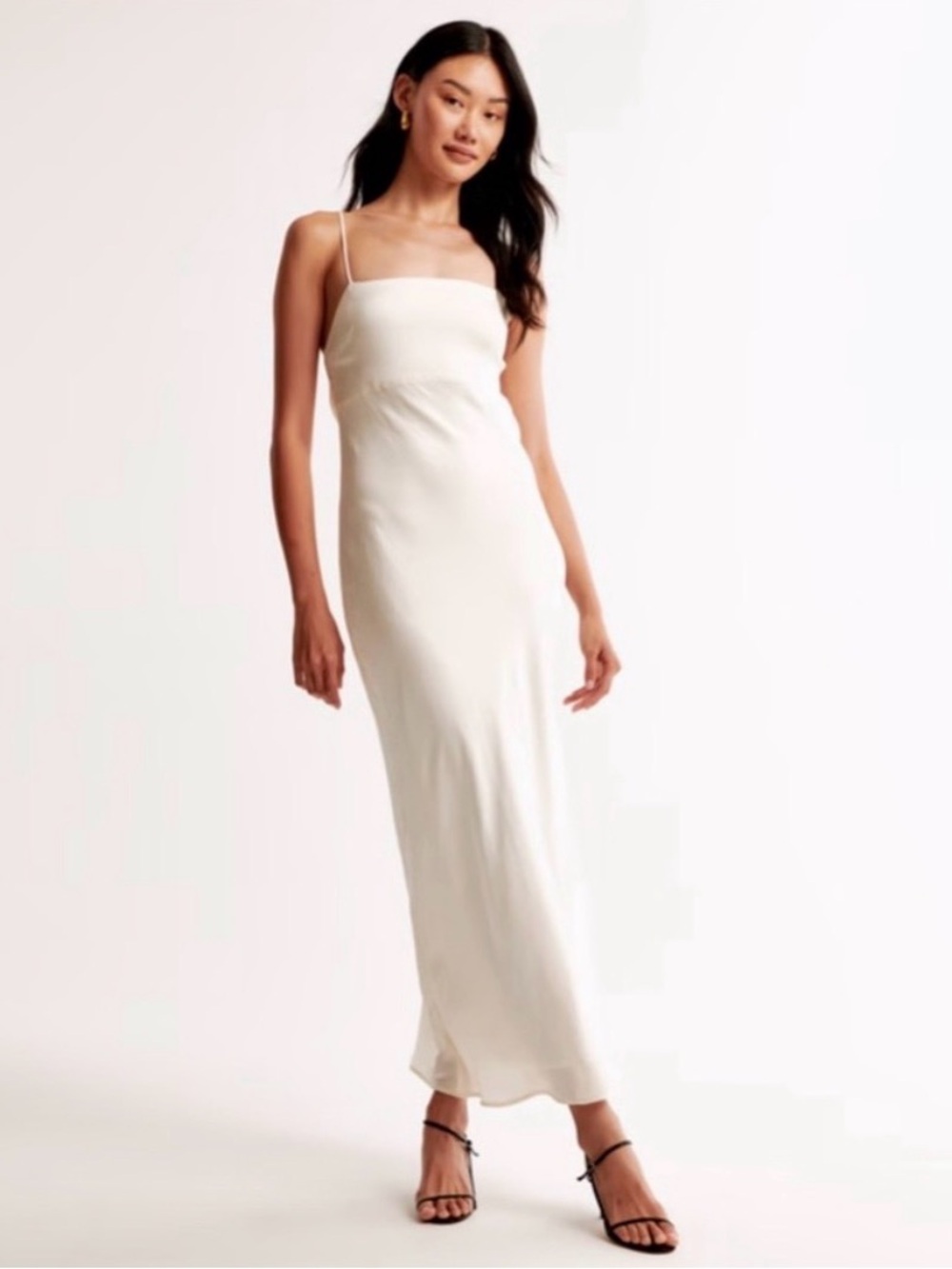 BRAND NEW Abercrombie & Fitch Julia Slip Cowl Back-Bow Maxi Dress - S